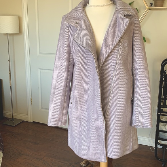 LOFT Assymetric lilac moto coat - Picture 4 of 6